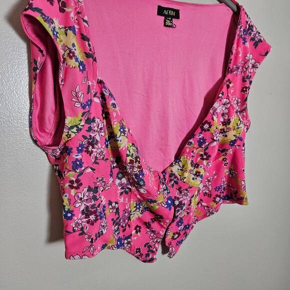 NWOT AFRM Myla Floral Corset Cropped Cap Sleeve Blouse Sz Large - Picture 5 of 14